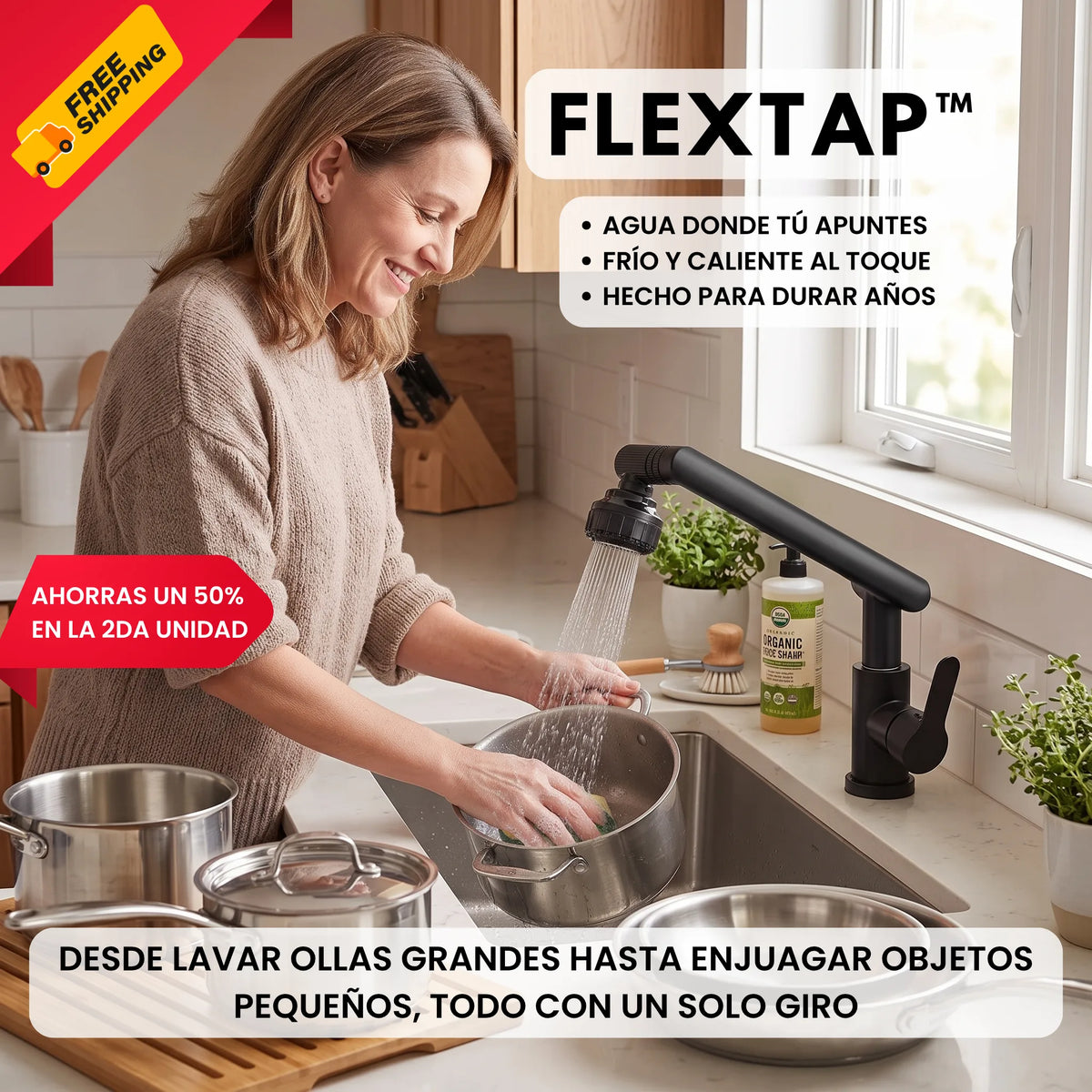 FlexTap™ Llave Monomando 360° Universal
