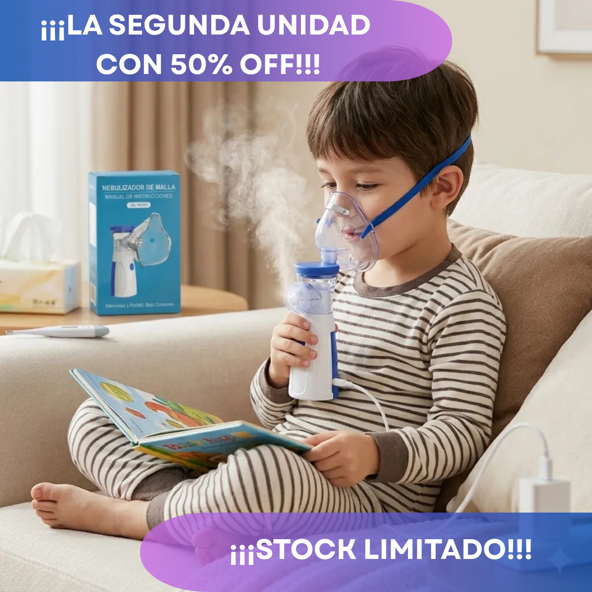 NEBULIZADOR PORTATIL MESH PARA NIÑOS Y ADULTOS