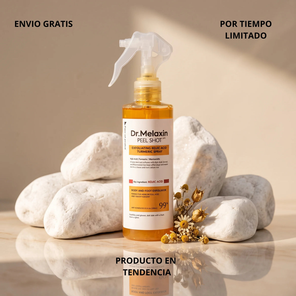 DR MELAXIN - Spray Exfoliante de Ácido Kójico y Cúrcuma